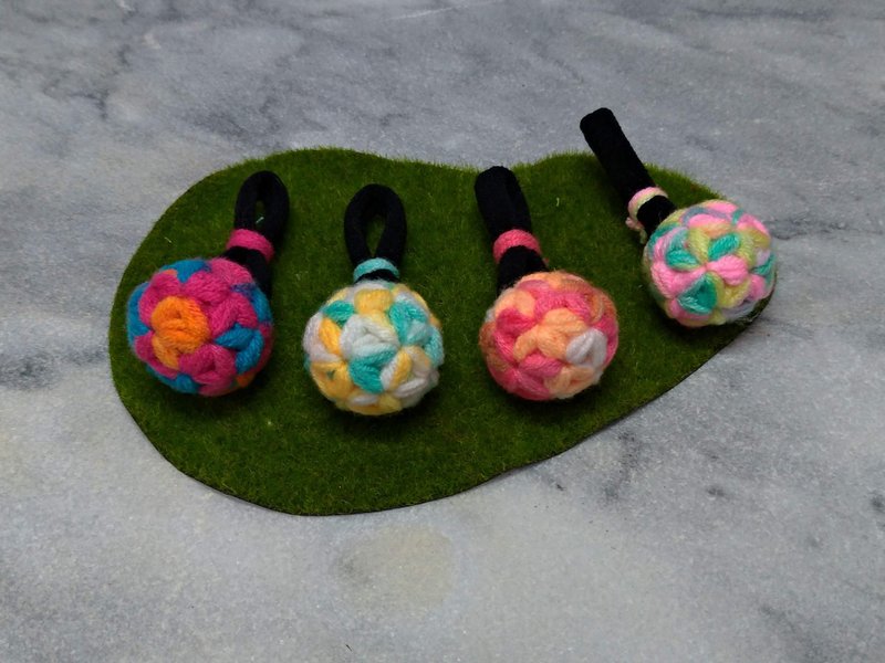 紫陽花/繡球花C  小編織髮束 【F200407】 - 髮夾/髮圈 - 棉．麻 多色