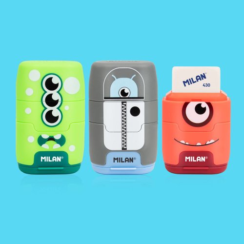 MILAN 西班牙百年經典文具 MILAN COMPACT橡皮擦+削筆器 星際小小兵(3色可選)