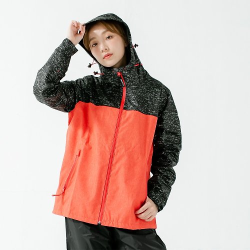 BrightDay雨衣 邁邁不積水前項導流兩件式風雨衣-橘紅