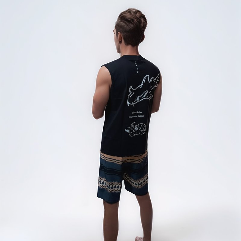 HAGWOUTDOOR Island Series Tank 島嶼系列背心-印象款-馬爾地夫 - 男背心 - 棉．麻 