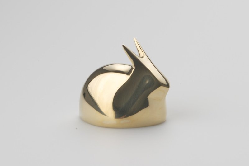 Bronze Heart Unmistakable Animal Decoration-Rabbit - ของวางตกแต่ง - ทองแดงทองเหลือง สีทอง