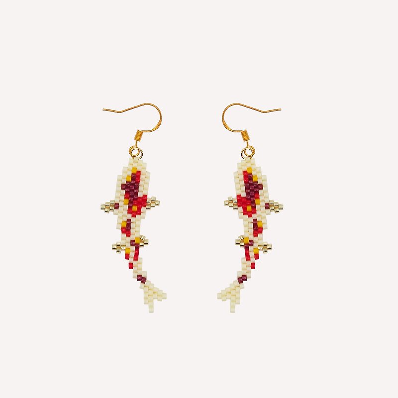 Beads - Koi Earring - Earrings & Clip-ons - Colored Glass Multicolor