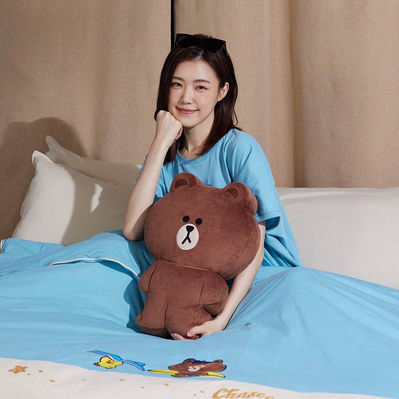 LINE FRIENDS | Bear Big Three-dimensional Cushion - Pillows & Cushions - Cotton & Hemp Khaki