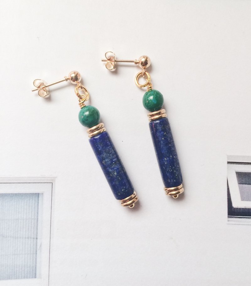 La Don - Earrings - Lapis lazuli earrings / ear clip - Earrings & Clip-ons - Stone Blue