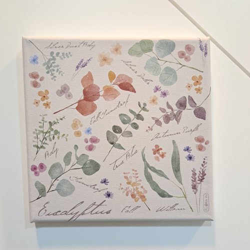 印樂網圓夢館 【Flora原創設計】草葉集 尤加利 | 20×20CM 無框畫