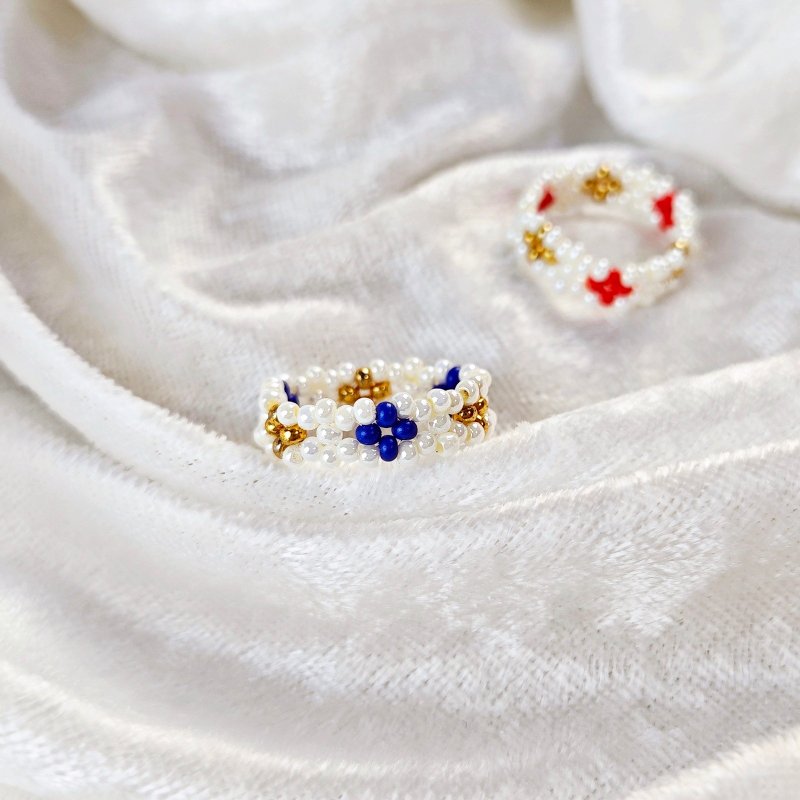 Château Bijou キャッスルビジュー 手作り繊細ビーズリング - リング・指輪 - ガラス 