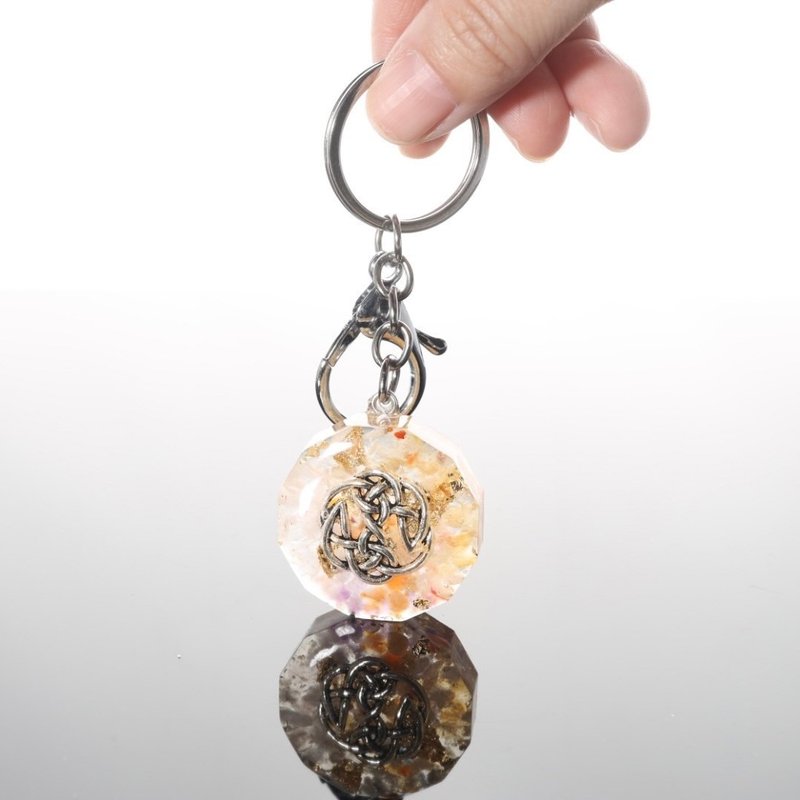 【聖誕飾品】水晶之歌凱爾特結3奧剛鑰匙圈可改項鍊-人緣強化 - 鑰匙圈/鑰匙包 - 半寶石 粉紅色