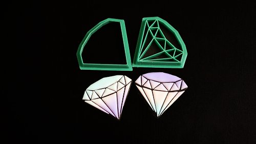3D.Mr.Nick Cutter Diamond. Pin mosaic. Geometry form. Clay Cutter Set. Jewelry tools.