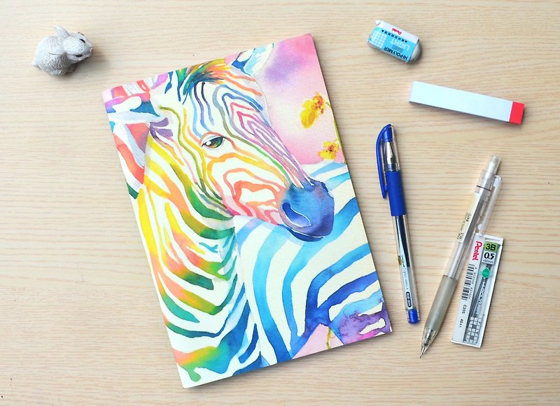 Tiger Scarlet - Color Zebra A5 Illustrator Notebook (blank page) - Notebooks & Journals - Paper White