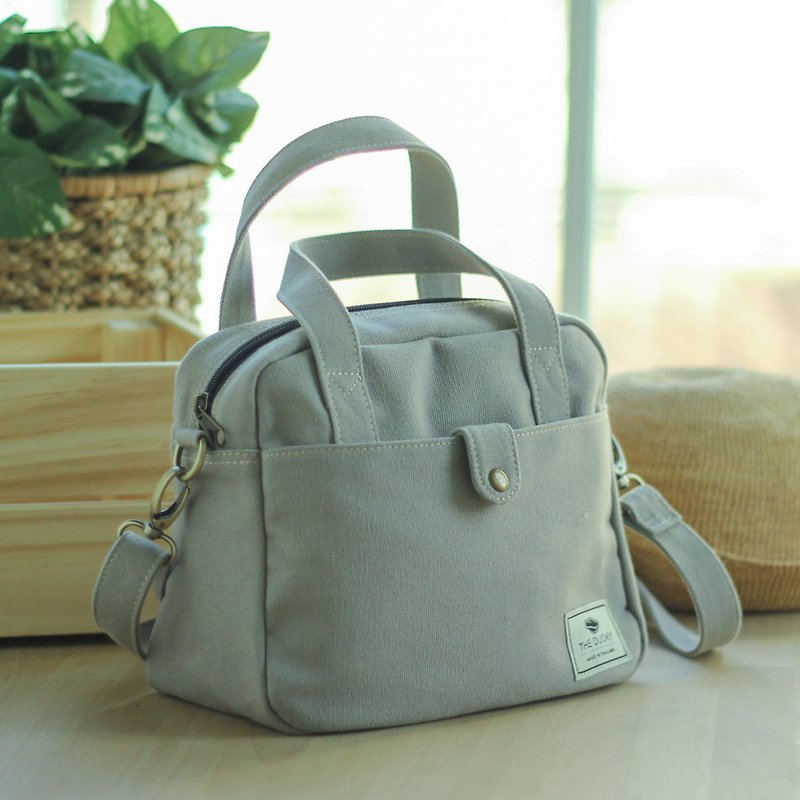 Mini 袋子 - 灰色 - 側背包/斜孭袋 - 棉．麻 灰色