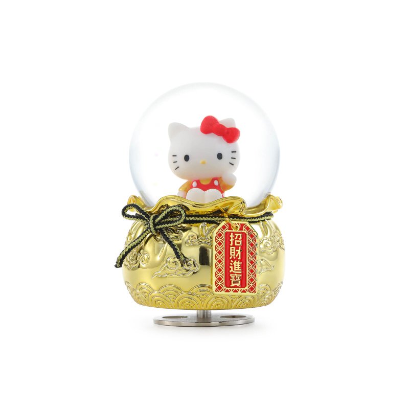Hello Kitty 招財進寶御守 水晶球音樂盒生日聖誕交換禮物開店 - 擺飾/家飾品 - 玻璃 