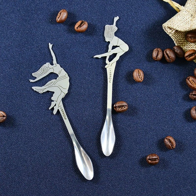 [Desk+1] modern dance series - stirring spoon - two into the group - Cutlery & Flatware - Other Materials Silver