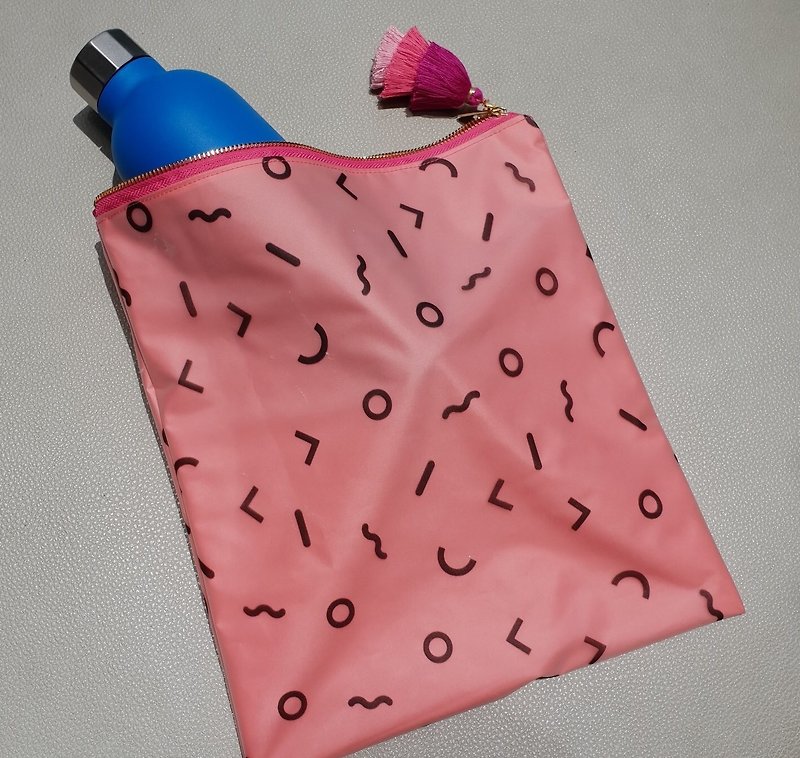 Plastic Bag with Nylon Taffeta Waterproof Inside / Pink - 其他 - 塑膠 粉紅色