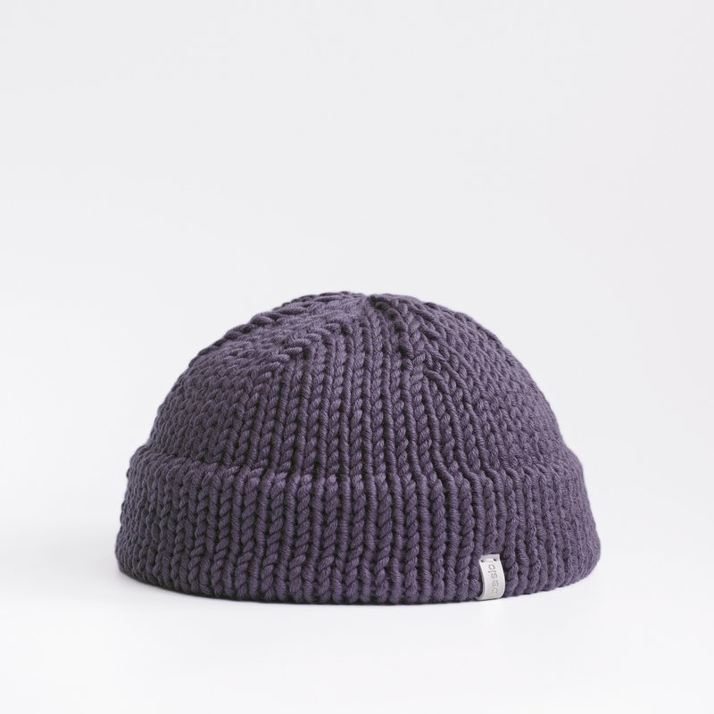 K025 Hand-knitted ultra-short dome fur hat sailor hat-Purple - หมวก - ผ้าฝ้าย/ผ้าลินิน สีม่วง