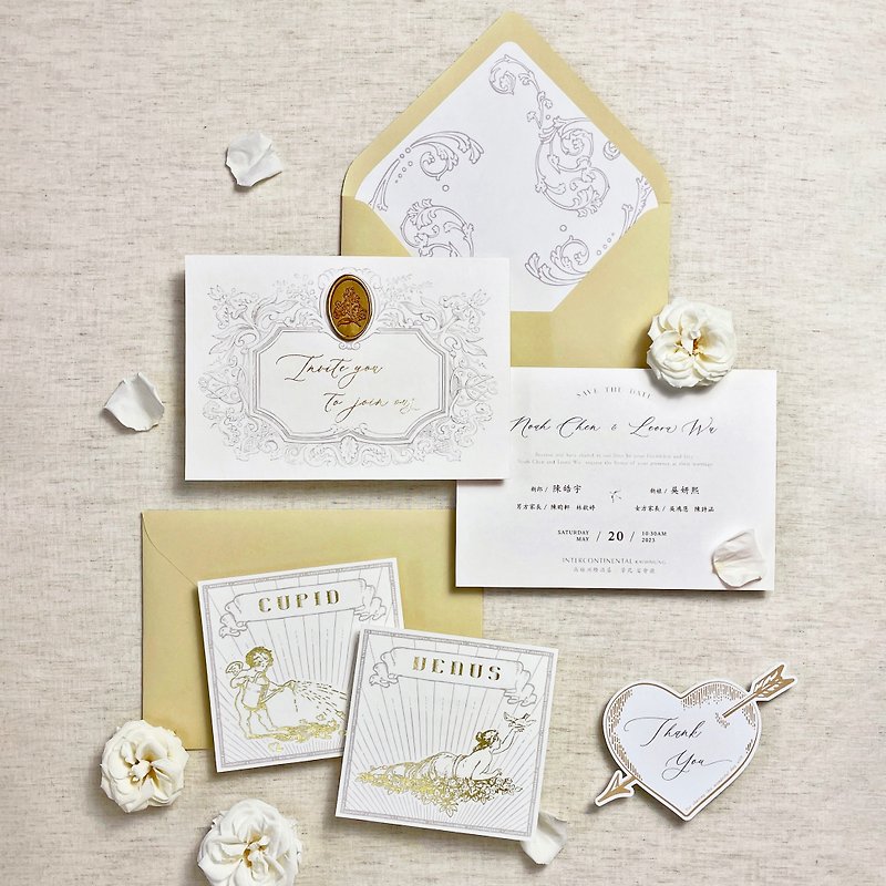 [Customized American Wedding Invitations] Vow Series No.1 Cupid, God of Love - การ์ดงานแต่ง - กระดาษ สีทอง