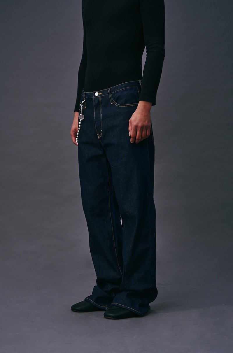 【pre-order】 esoteria men's L-cut jeans - Nico - กางเกงขายาว - ผ้าฝ้าย/ผ้าลินิน สีน้ำเงิน