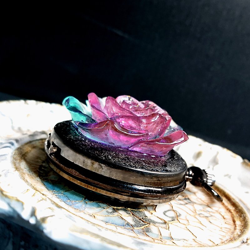 PocketWatch【Flower that doesn't die】 - Clocks - Resin Purple