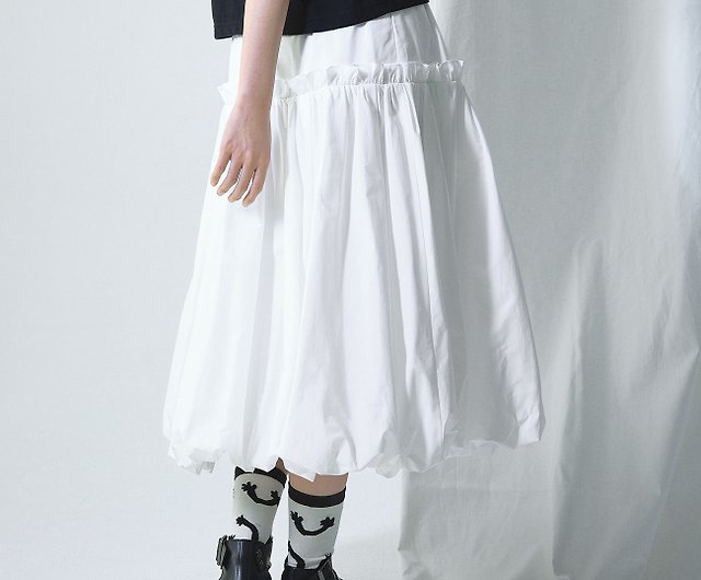 蓮の葉バブル裾立体ロングスカート - ショップ pre スカート - Pinkoi