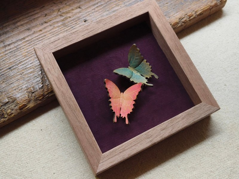 [Butterfly Photo Frame/Group] Leather/Photo Frame/Home Decoration/Healing Objects/Hanging Pictures - โปสเตอร์ - หนังแท้ หลากหลายสี