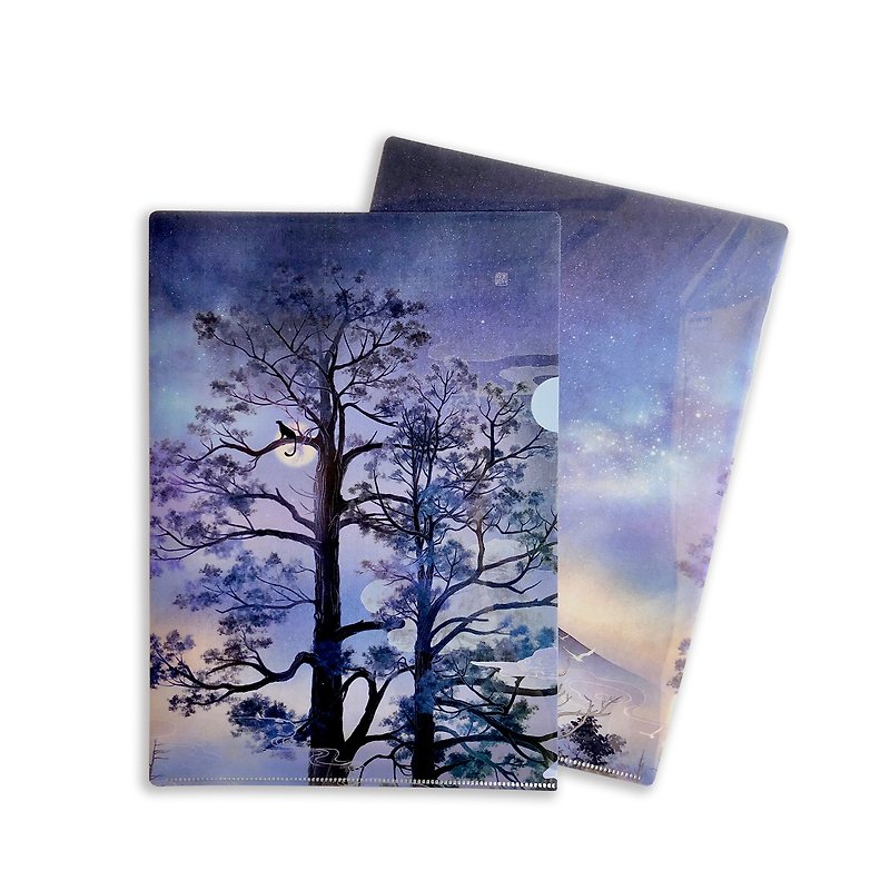 [Starry Night/L-shaped Folder] Moon/Black Panther/Milky Way - Folders & Binders - Paper Purple