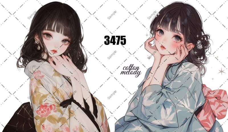 original sticker no.3475 人物ステッカー オリジナルステッカー オリジナル人物ステッカー 装飾ステッカー cotton melody - 貼紙 - 紙 