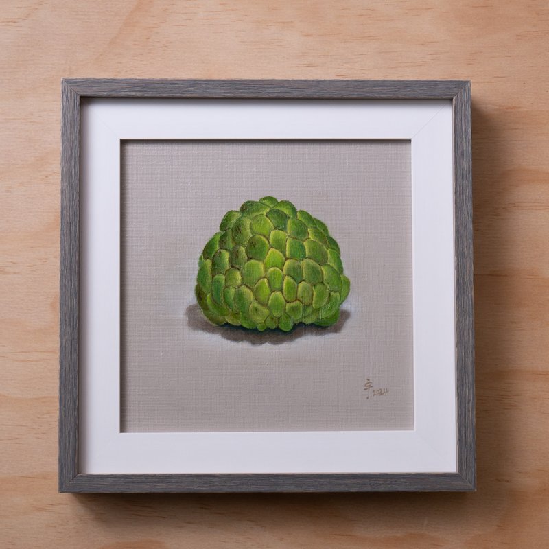 Original oil painting | framed | Fruit series_Custard apple - โปสเตอร์ - วัสดุอื่นๆ 