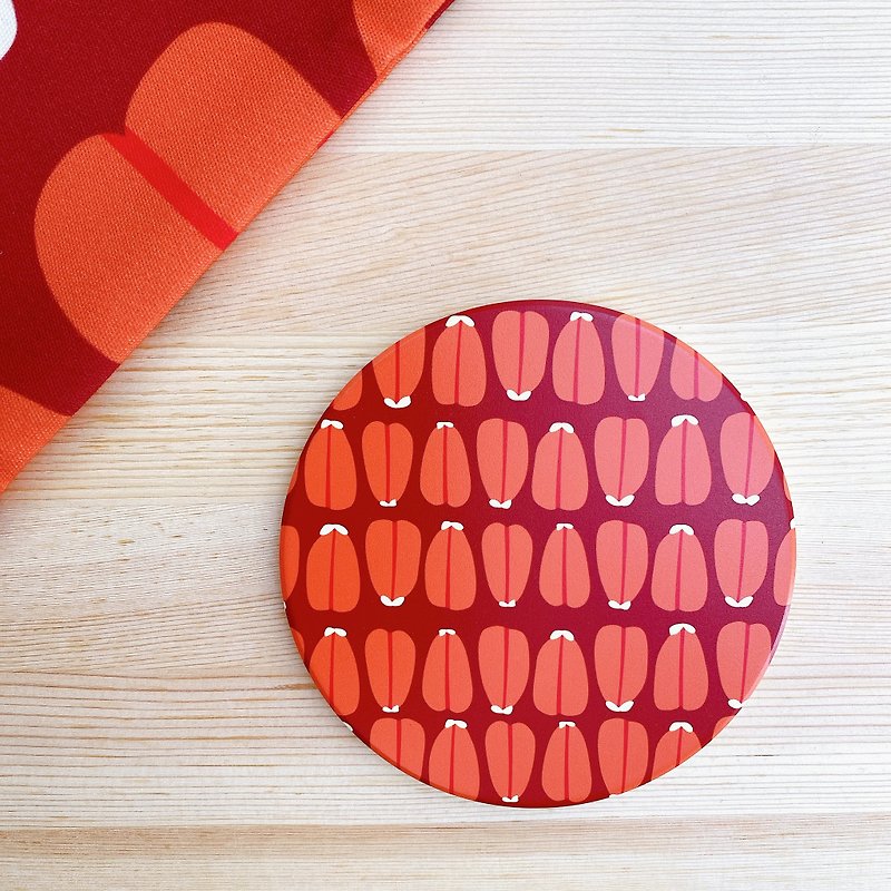 Mullet Roe Print Ceramic Coaster - Coasters - Pottery Red