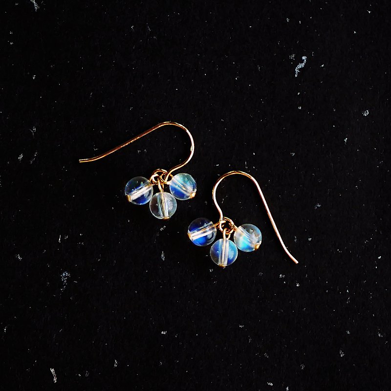 Calm Mind Blue Moonstone Mini Earrings - Earrings & Clip-ons - Crystal White