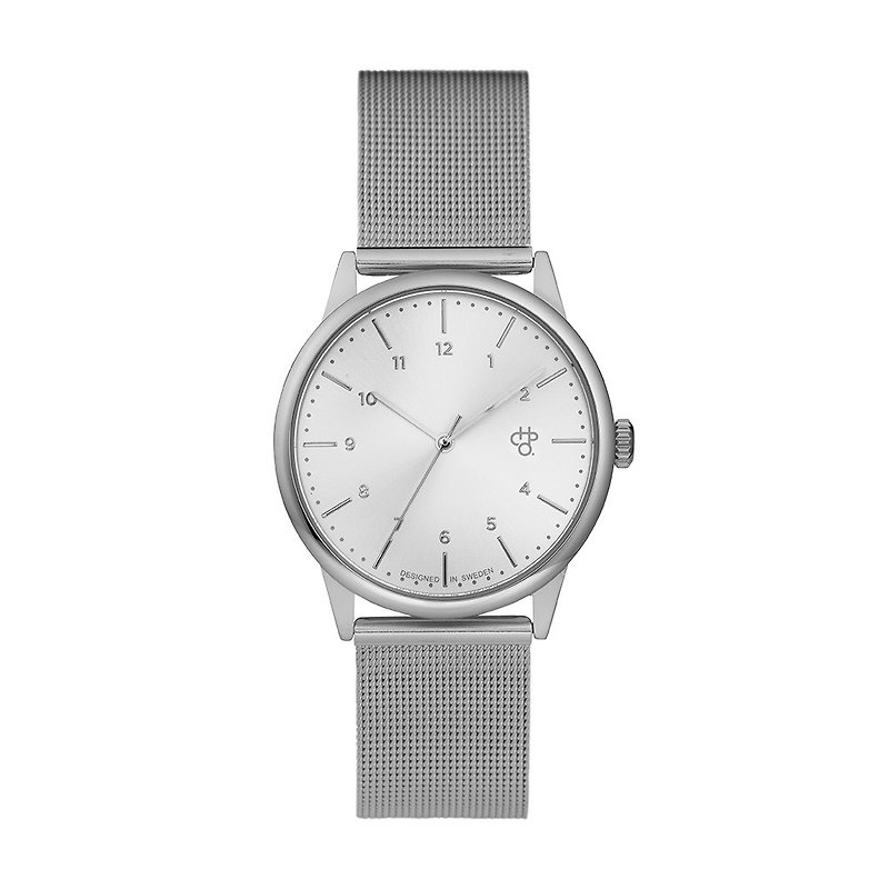 瑞典品牌 - Rawiya系列 銀錶盤 - 銀米蘭帶可調式 手錶 - 男裝錶/中性錶 - 不鏽鋼 銀色