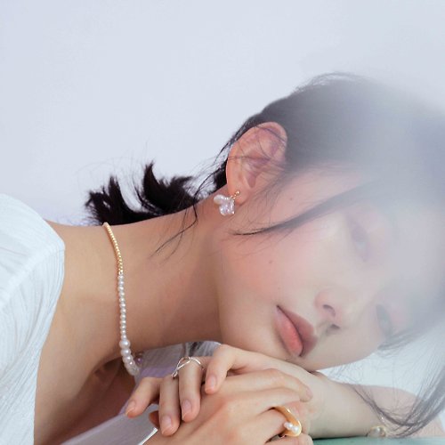 Olivia Yao Jewellery 花簇天然珍珠耳環