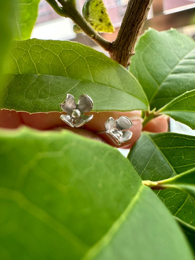 Handmade silver jewelry—osmanthus earrings 925 sterling silver earrings osmanthus earrings sterling silver earrings gift - Earrings & Clip-ons - Sterling Silver Silver