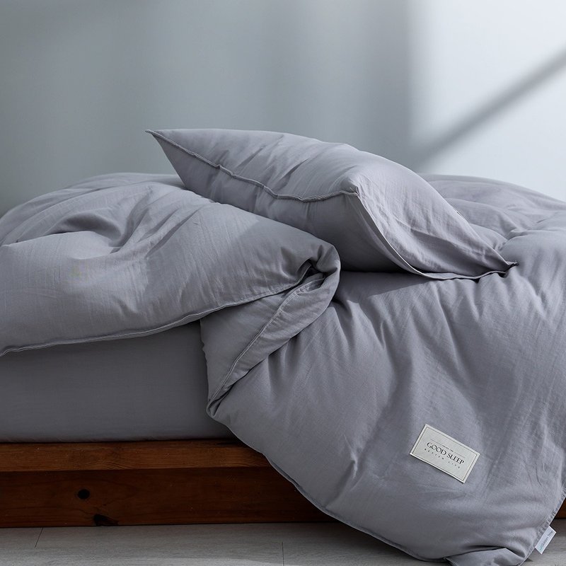 Japanese light twisted yarn double thin quilt cover (180x210cm)/Uwa - Bedding - Cotton & Hemp Gray