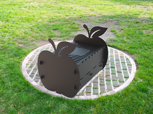 dxf4you 苹果。烤肉架。BBQ木炭烤肉爐。燒烤爐。DXF、SVG檔案