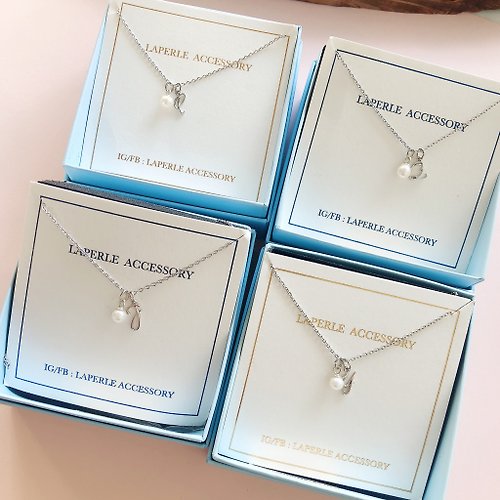 LaPerle Accessory 客製化禮物 英文字母 頸鏈 項鍊 姊妹禮物 生日禮物 珍珠