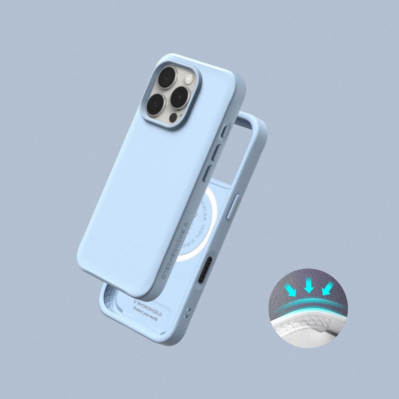SolidX(MagSafe兼容)強化吸震緩衝防摔手機殼/冰河藍 for iPhone - 手機殼/手機套 - 塑膠 