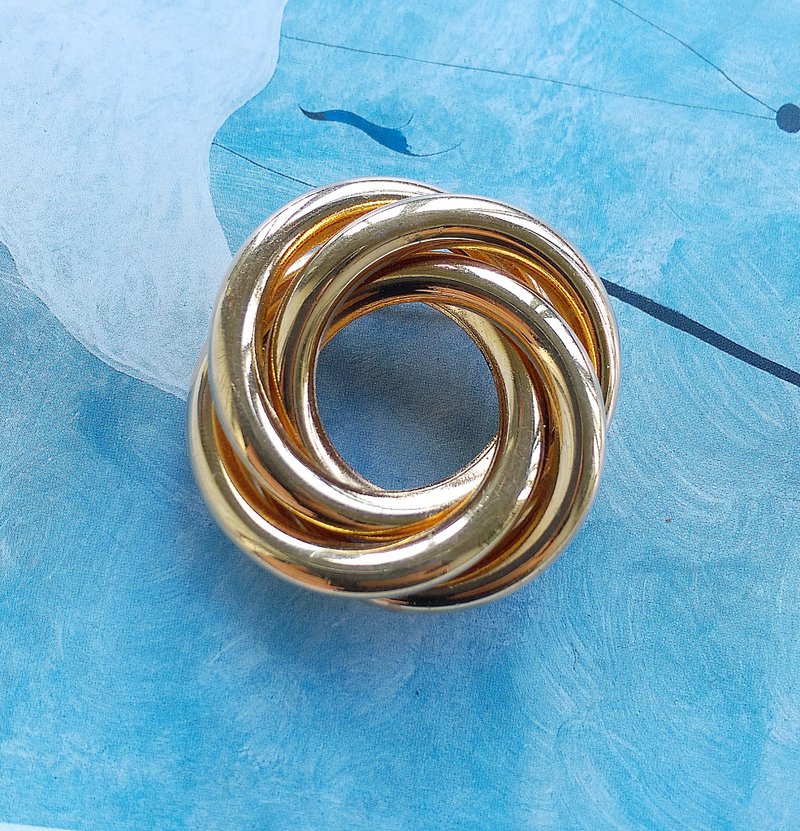 Vintage Jewelry 西洋古董飾品 Napier 金屬旋圈 別針 - 徽章/別針 - 其他金屬 金色