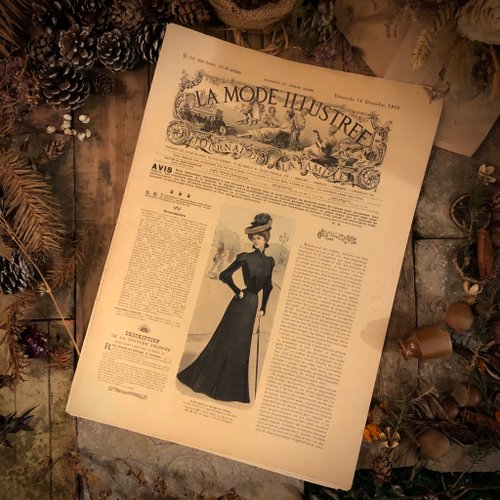 超大型本 1868年 フランス ファッション雑誌 アンティーク 洋書 古書 超大型本 1868年 フランス ファッション雑誌 アンティーク 洋書 古書