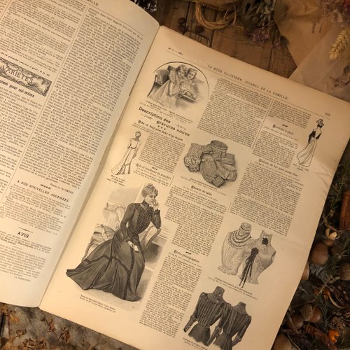REVUE DE LA MODE 印刷物 19世紀 【商品番号②】 19世紀フランスの人気ファッション誌の額縁 - Timeless