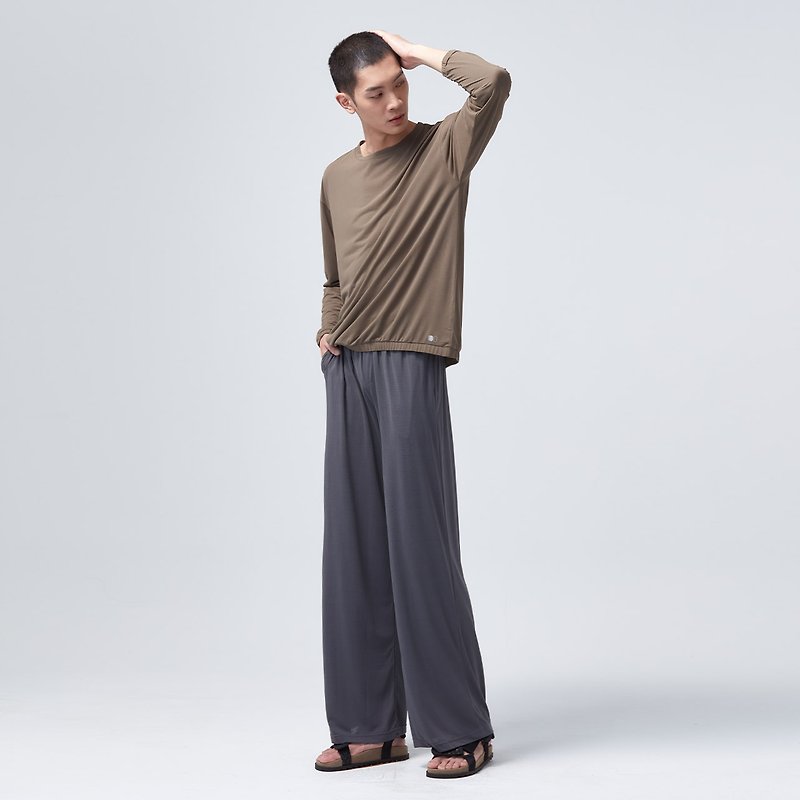 REBOOT Instant Sleep - Floor Wide Pants - Magnetic Gray - กางเกงขายาว - เส้นใยสังเคราะห์ สีเทา