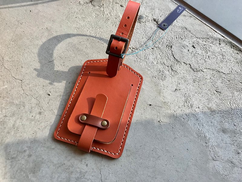 POPO│ Collection │ Leather Luggage Tag │ - Luggage & Luggage Covers - Genuine Leather Brown