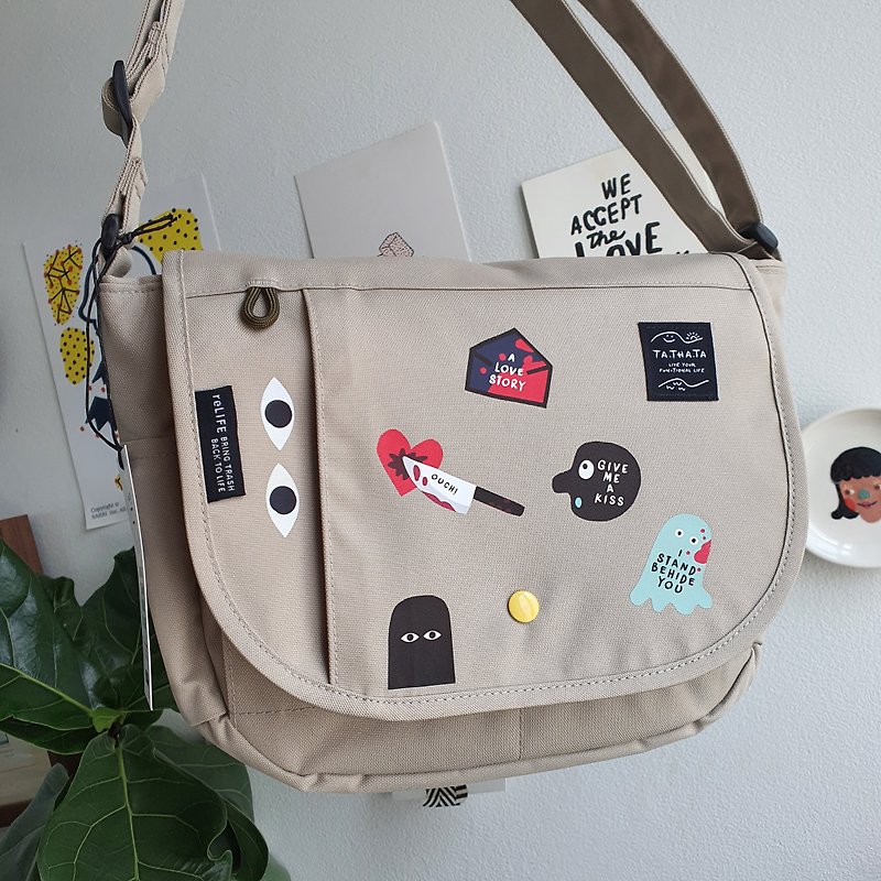 Boy relife sky bag - Messenger Bags & Sling Bags - Eco-Friendly Materials Khaki