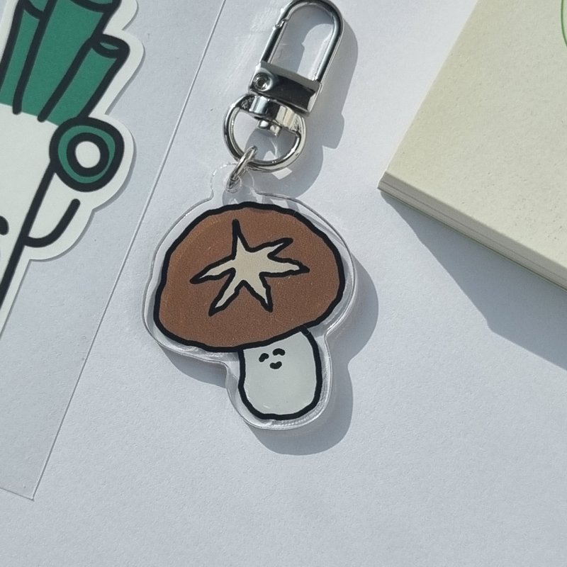 Mr.mushroom Acrylic Key-ring - ที่ห้อยกุญแจ - อะคริลิค สีนำ้ตาล