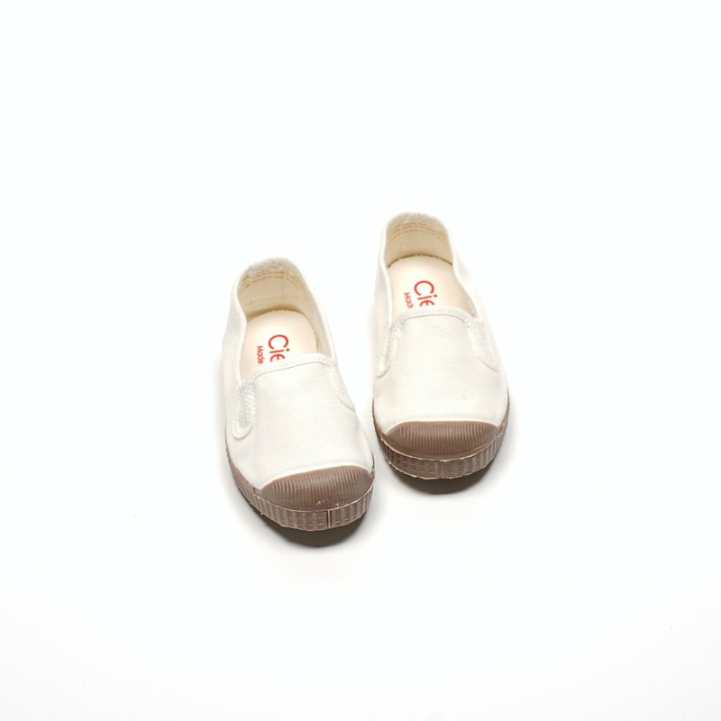 西班牙帆布鞋 CIENTA M71997 05 白色 咖啡底 經典布料 童鞋 - 男/女童鞋 - 棉．麻 白色