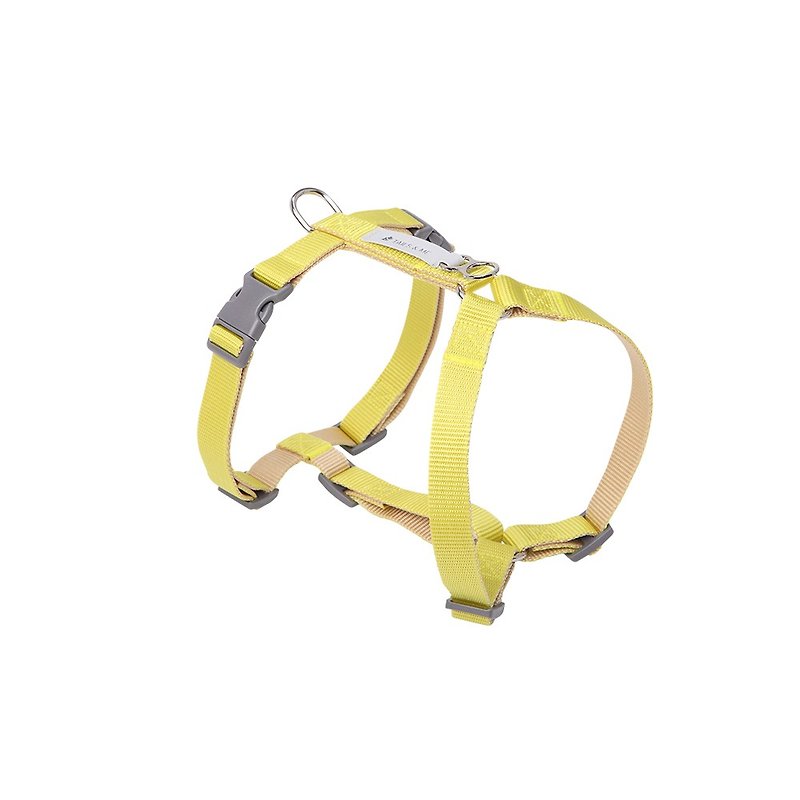 [Tail and me] classic nylon strap chest strap lemon yellow Khaki - ปลอกคอ - ไนลอน สีเหลือง