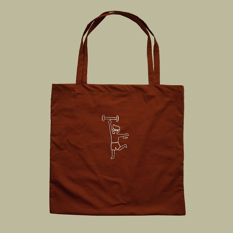 一言九鼎大布袋 tote bag 購物袋 紅色 - 側背包/斜背包 - 棉．麻 紅色