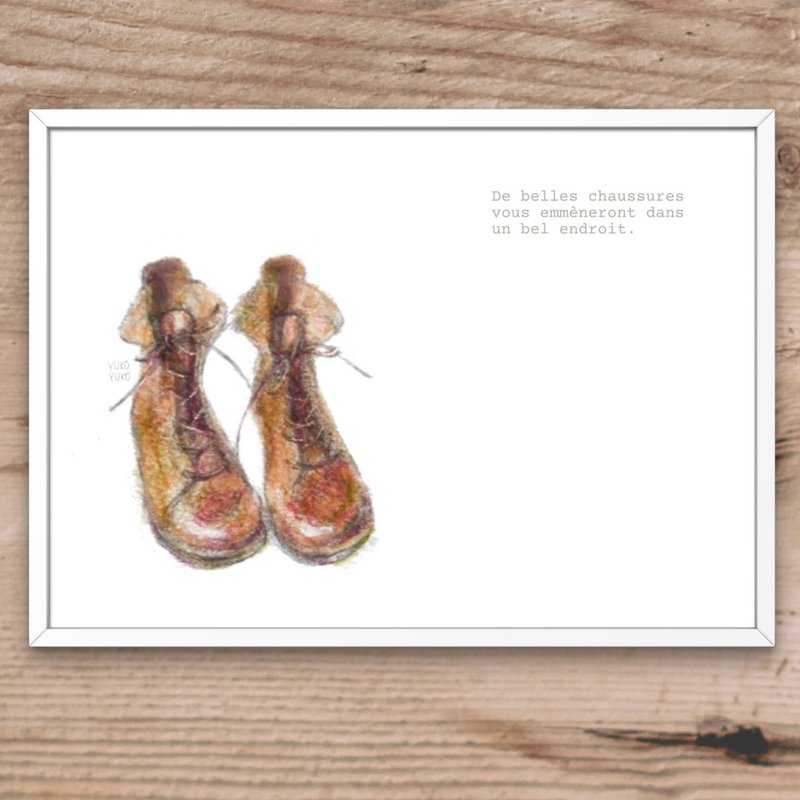 Set of 3 postcards for boot lovers Gift for interior decoration - Cards & Postcards - Paper White