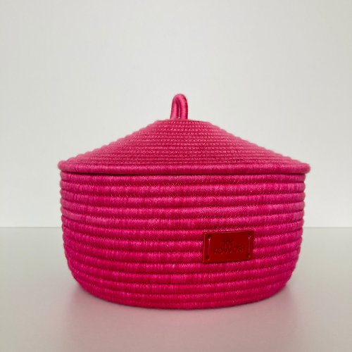KOTTOSH ART Raspberry-pink basket with lid 15 cm x 21 cm