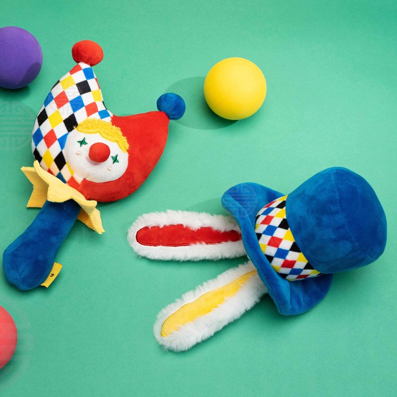 [Dog Toys] Petsville Thinking Clown Pendulum Hammer Bunny Pinch Hat (2 Types) - Toys - Pet Toys - Polyester Red