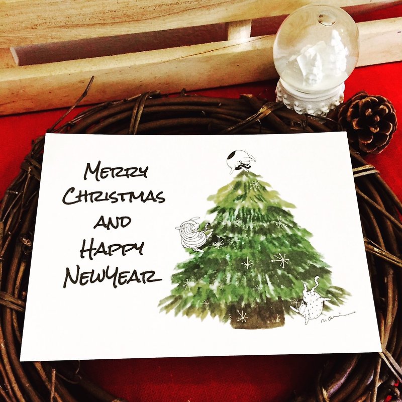 New memory Christmas tree every day Christmas x New Year - Cards & Postcards - Paper Green