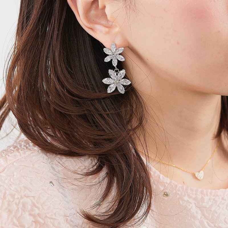 Earrings Twinkle -LATUA STELLA- - 耳環/耳夾/耳骨夾 - 銅/黃銅 銀色